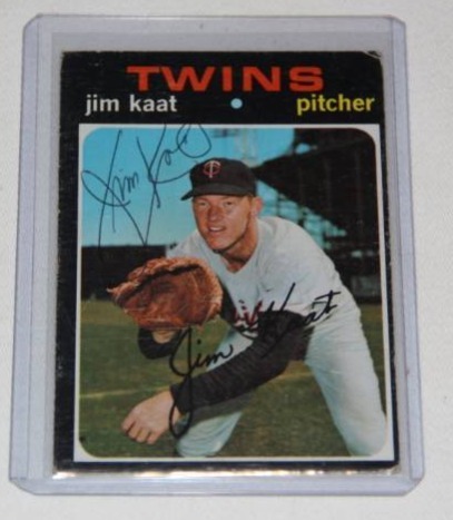 1971 Topps Jim Kaat In Person Auto