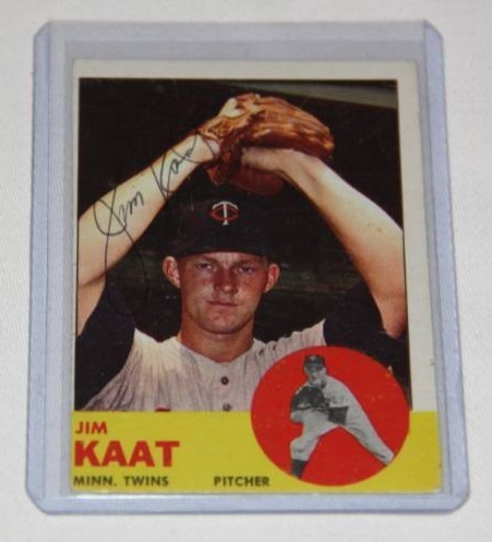 1963 Topps Jim Kaat In Person Auto