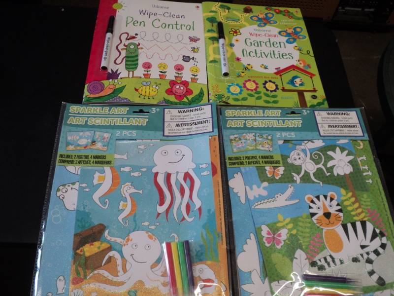 lot 10 image: Wipe Clean Books and Sparkle Art...