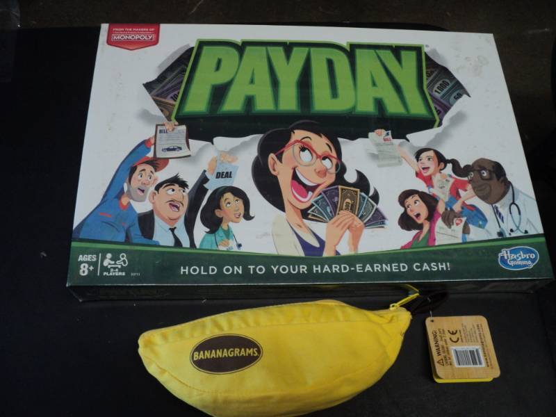 lot 32 image: PayDay and Bananagrams...