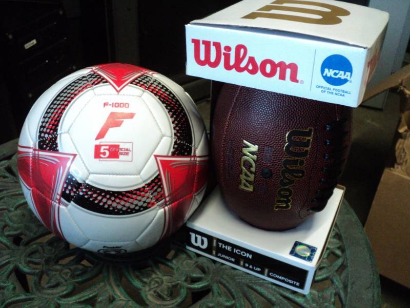 lot 96 image: Wilson Football and Soccer Ball...
