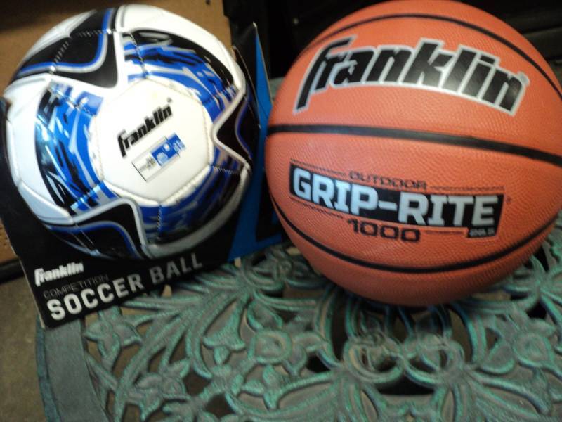 lot 130 image: Franklin Soccer Ball and Basketball...