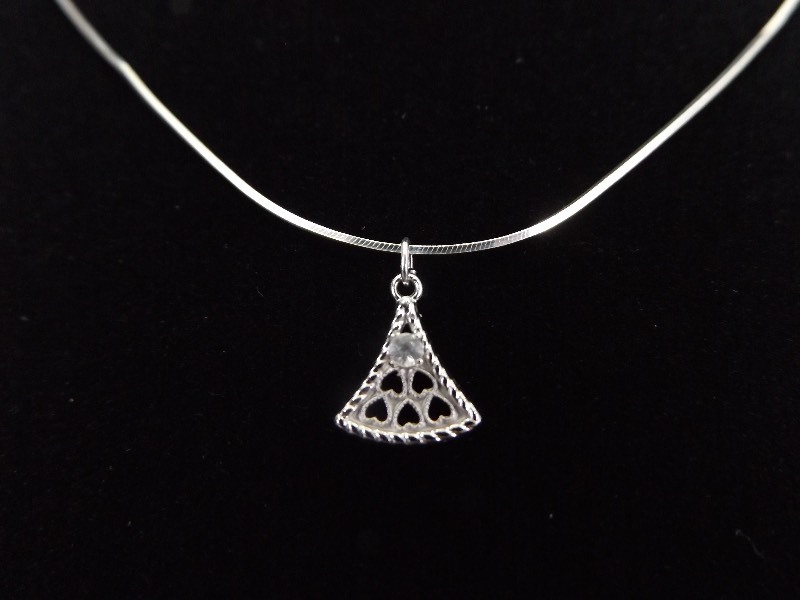lot 22 image: .925 Sterling Silver Crystal Pendant Necklace