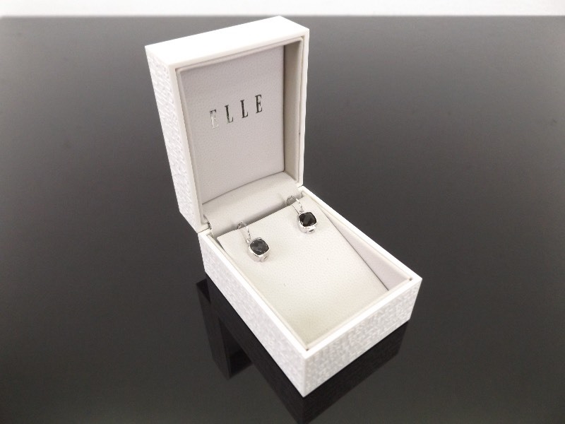 lot 85 image: .925 Sterling Silver New ELLE Smokey Quartz Earrings