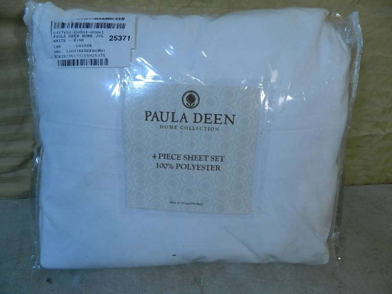 lot 28 image: New Paula Deen 4 Piece King Sheet Set