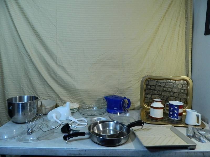 lot 80 image: KitchenAid Mixer Accessories, Pyrex, More