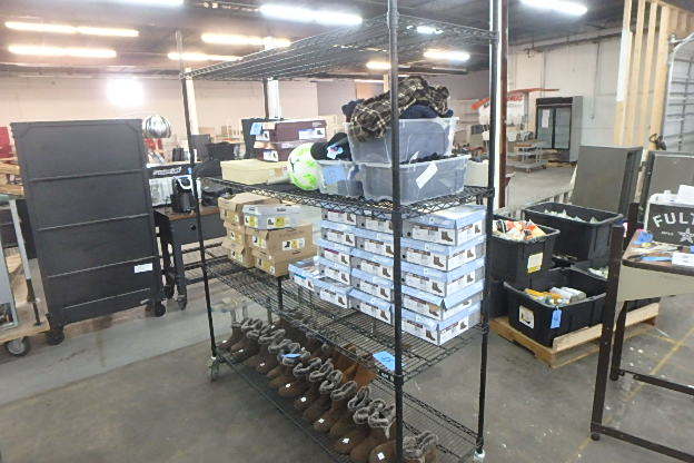 lot 55 image: Black Uline Wheeled Rack