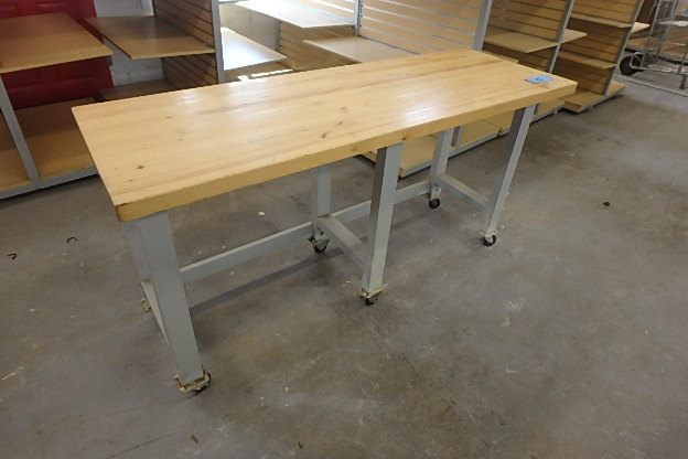 lot 89 image: Tall Heavy Duty Butcher Block Table