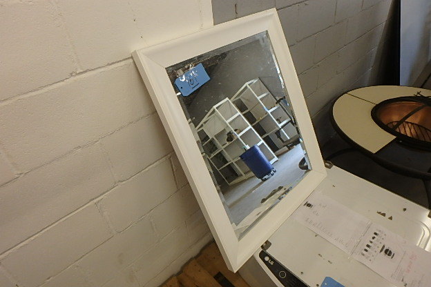 lot 101 image: White Framed Mirror