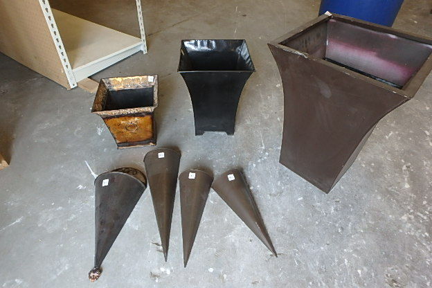 lot 111 image: Metal Plant Containers and Sconces