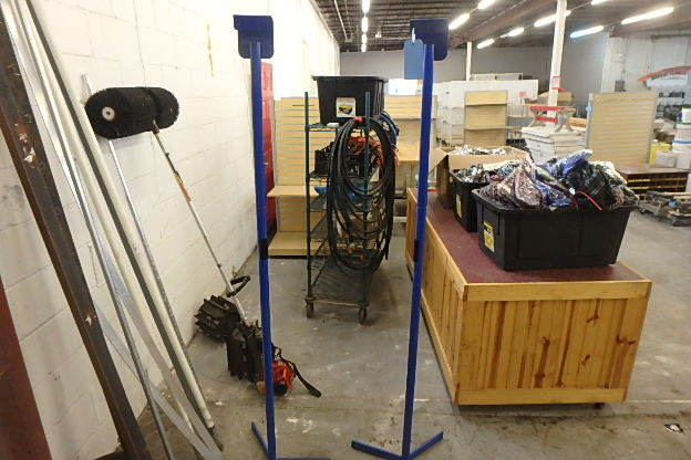 lot 183 image: Two Blue Sign Stands