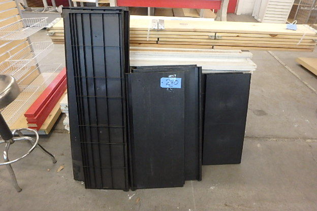 lot 240 image: Lot of Black Plastic Shelves