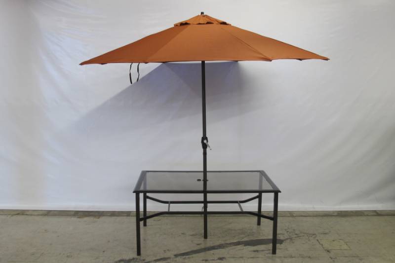 lot U5 image: Sunline Traditional 9 ft. Tiltable Brick Market Umbrella - No BASETABLE INCLUDED