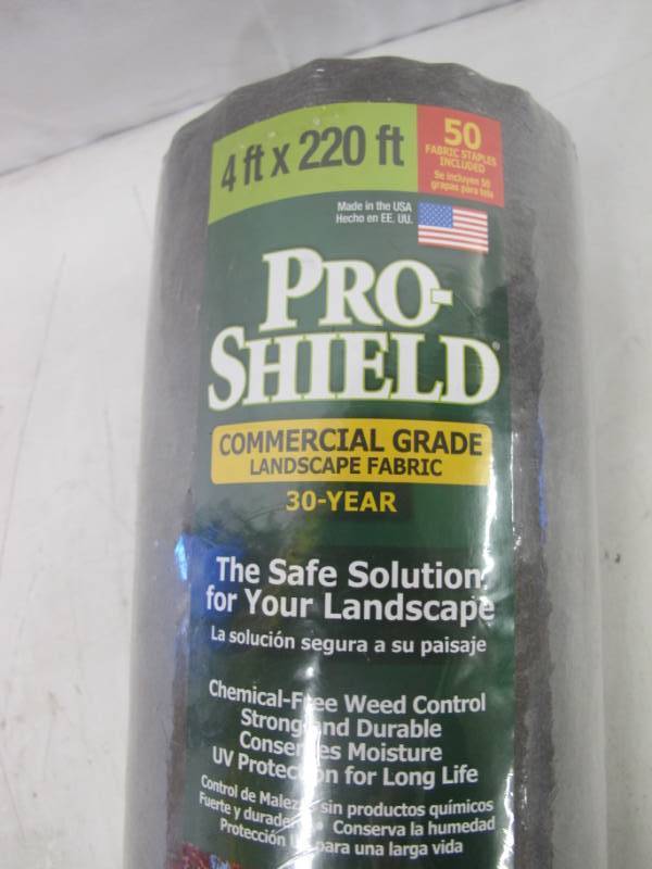 lot 134 image: Dalen Pro-Shield Commercial Grade Landscape Fabric 4 x 220 w 50 Fabric Staples - NEW