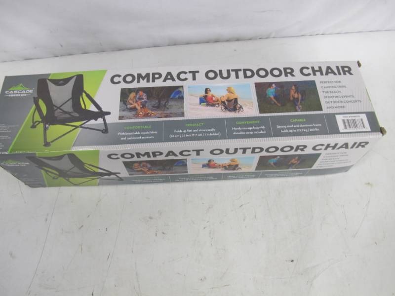 lot 219 image: Cascade Mountain Tech Outdoor Low Profile Camp Chair - BlackGray