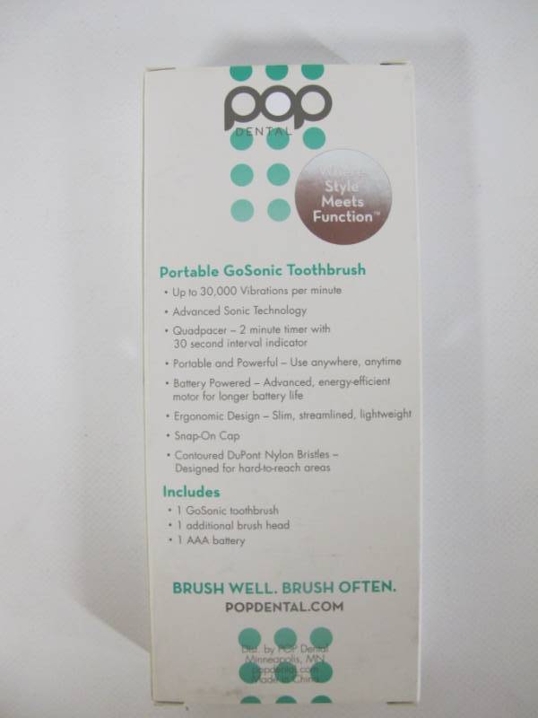 lot 60 image: Pop Dental GO Sonic Electric Rechargeable Toothbrush - Zebra