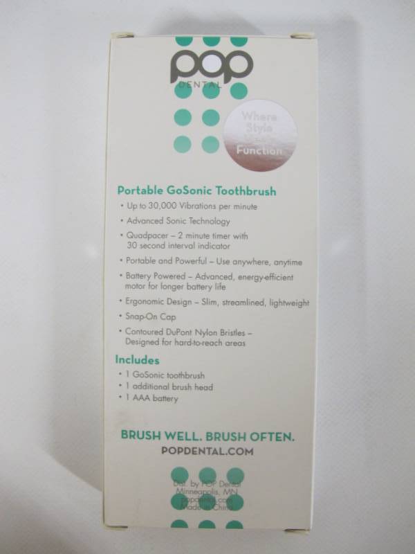 lot 36 image: Pop Dental GO Sonic Electric Rechargeable Toothbrush - Mint Green