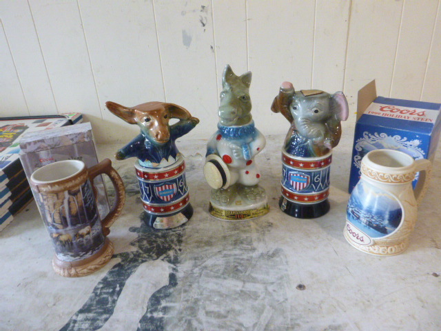 lot 31 image: Jim Beam Decanters and Coors Steins