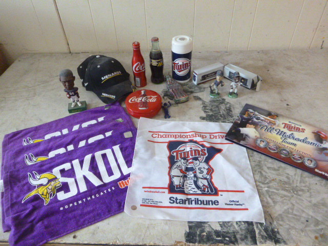 lot 40 image: Minnesota Twins, Minnesota Vikings and Coca Cola Memorabilia