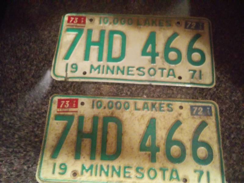lot 12 image: 2 license plates 1971.