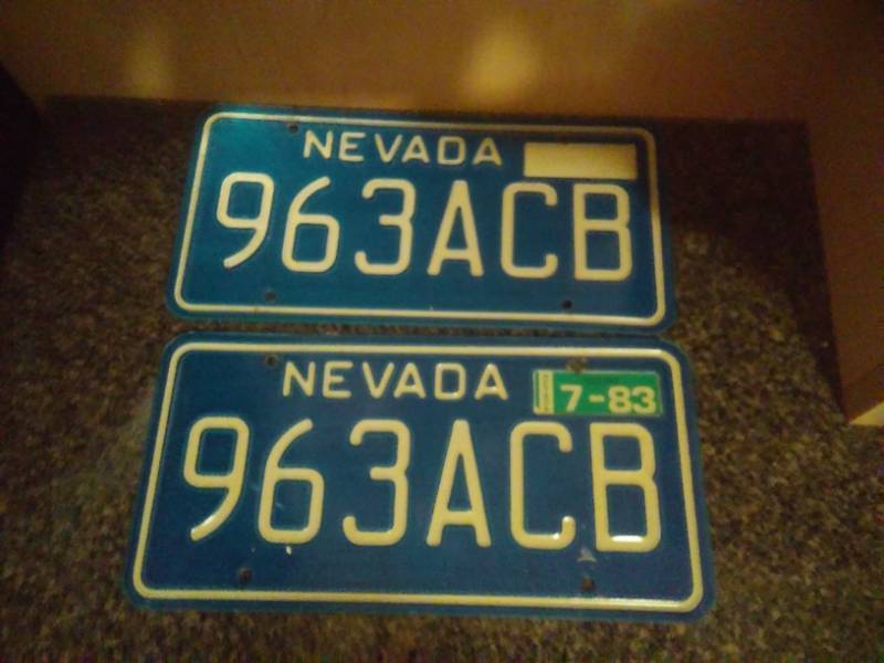 lot 20 image: Two matching Nevada license plates - 80s