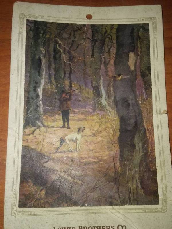 lot 40 image: 1924 calendar, 9 x 4 - Lewis Brothers Co.