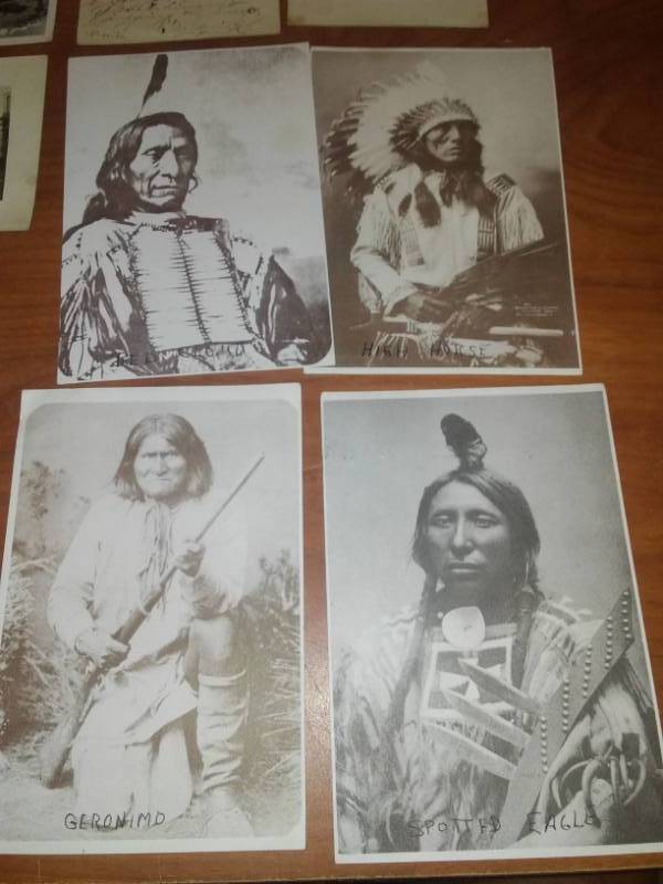 lot 52 image: 21 Native American, western themed postcards