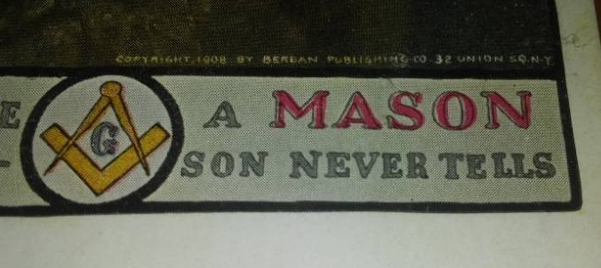 lot 65 image: Masonic Postcard 1908, Mason Masonic Lodge