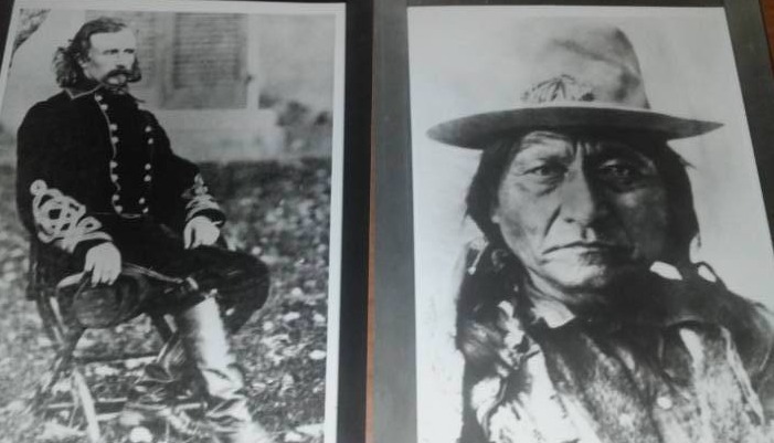 lot 76 image: Photographs of Custer and Sitting Bull, 8 x 10.