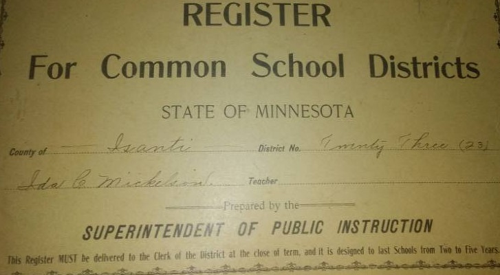 lot 117 image: Grandy school Isanti 1908 - 1912