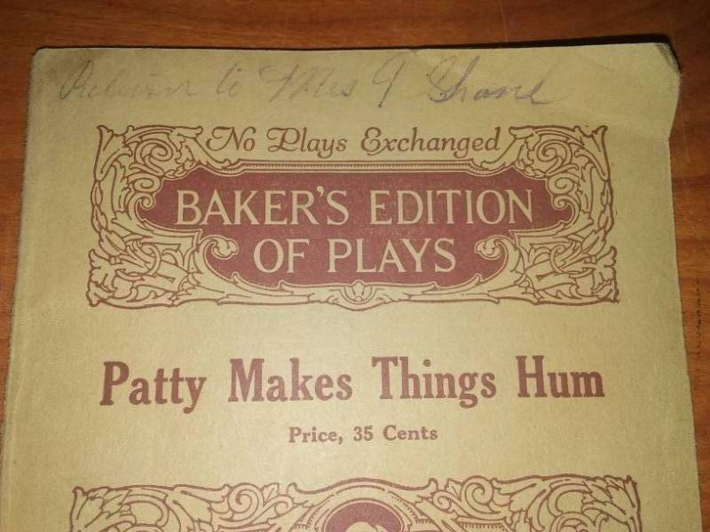 lot 122 image: Rare Baker edition of plays. Patty makes things hum, 1919 Gilpatric.