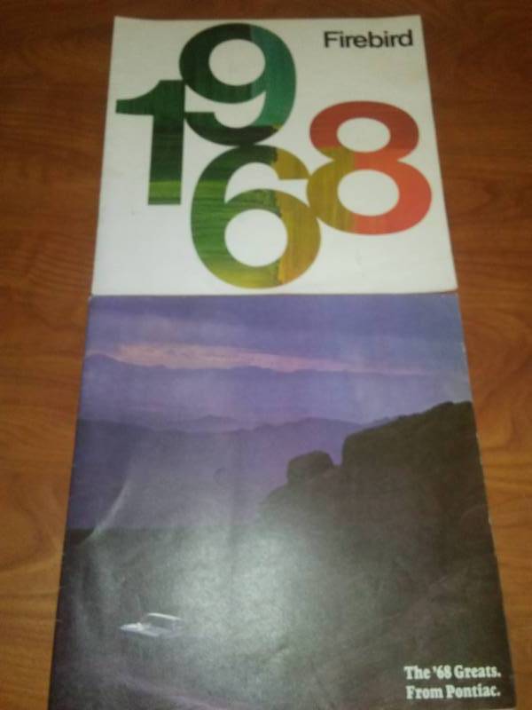 lot 128 image: 1968 Pontiac and Firebird brochures.