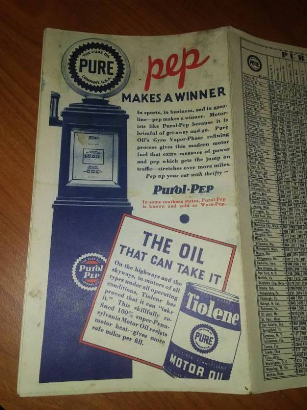lot 130 image: Pure Oil Company map of Minnesota, near perfect.