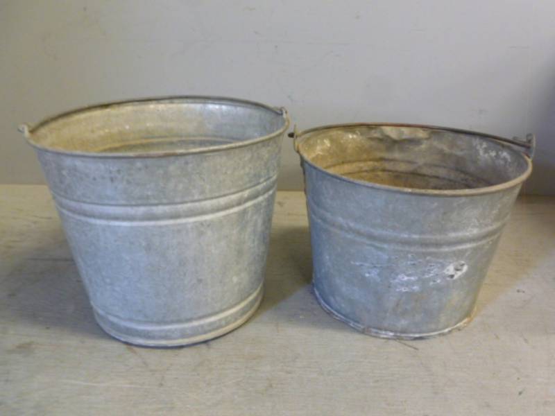 Vintage Galvanized Steel Pails