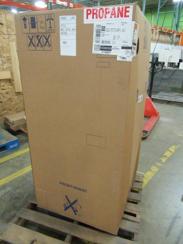 lot 11 image: American Water Heaters 74 Gallon 75,100 BTU Ultra-High Recovery Liquid Propane Water Heater, G62-75T75-4PV - New in Box