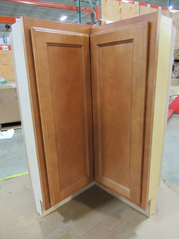 lot 70 image: 34 12 Tall x 31 Dia  2-Shelf Full Round Lazy Susan Cabinet Corner Organizer.
