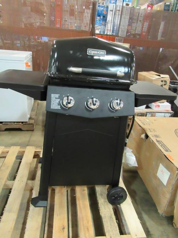 lot 99 image: Dyna-Glo 3-Burner Open Cart Propane Gas Grill, Black - New out of Box, DGC310CNP-D