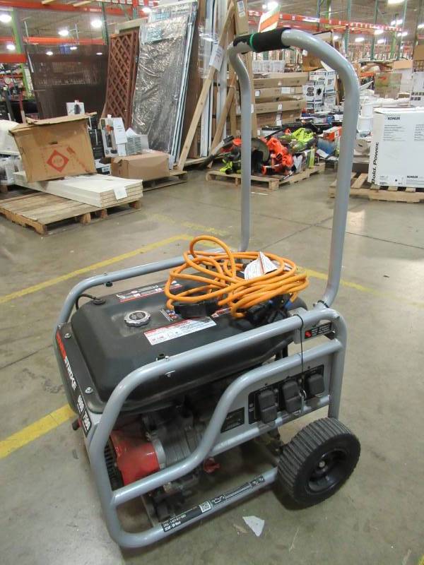 lot 8 image: PowerStroke 6,800-Watt Gasoline Powered Electric Start Portable Generator with Honda GX390 Engine PS906811P-H - USED