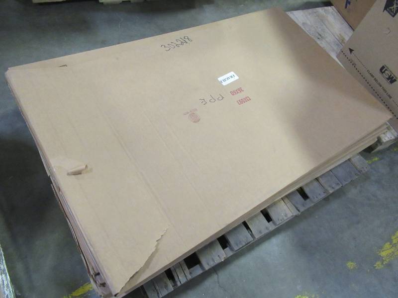 lot 129 image: One 36 in. x 60 in. Rectangle Frameless Glass Mirror Panel with Safety Backing - In nice condition.
