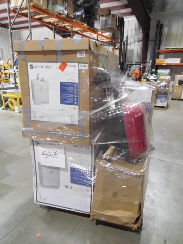 PALLET LOT OF GENERAL MERCHANDISE ,VANITYS , GRILLS