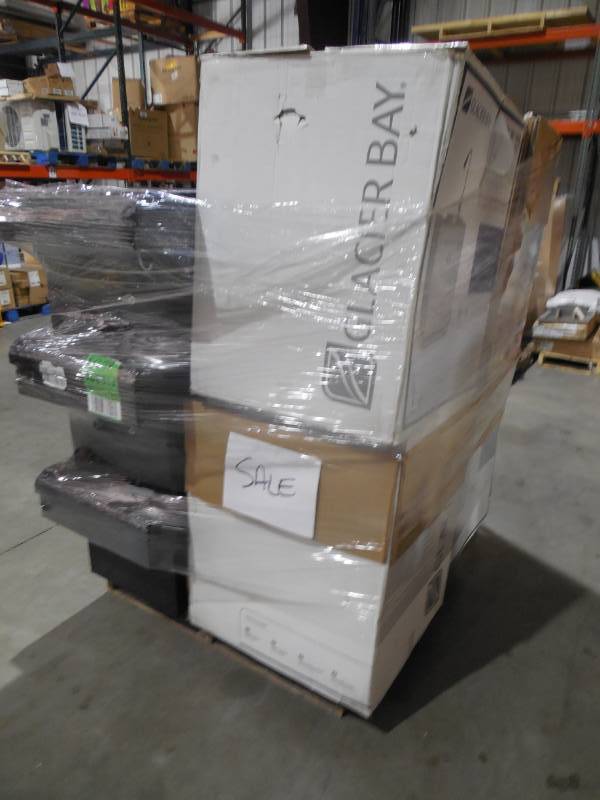 PALLET LOT OF GENERAL MERCHANDISE , TOOL BOXS - VANITYS
