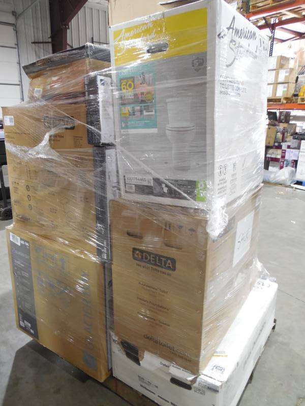 PALLET LOT OF GENERAL MERCHANDISE , TOILET , PLUMBING ITEMS