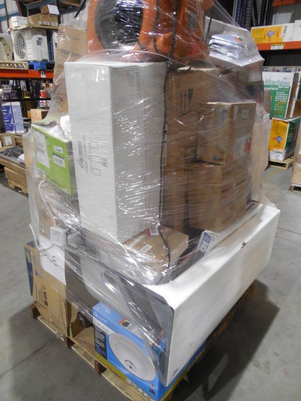 PALLET LOT OF GENERAL MERCHANDISE , TUB , LIGHTING , BATH FAN