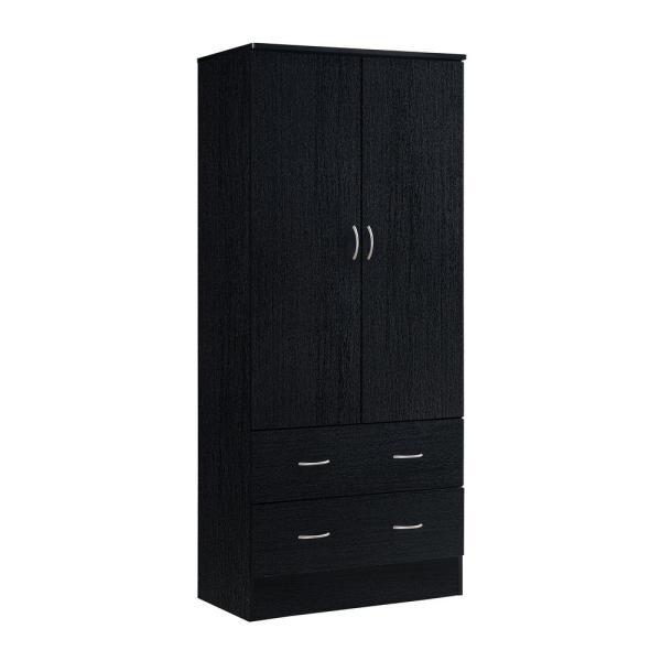 New 2 Door Armoire With 2 Drawers In Black Zero Turn