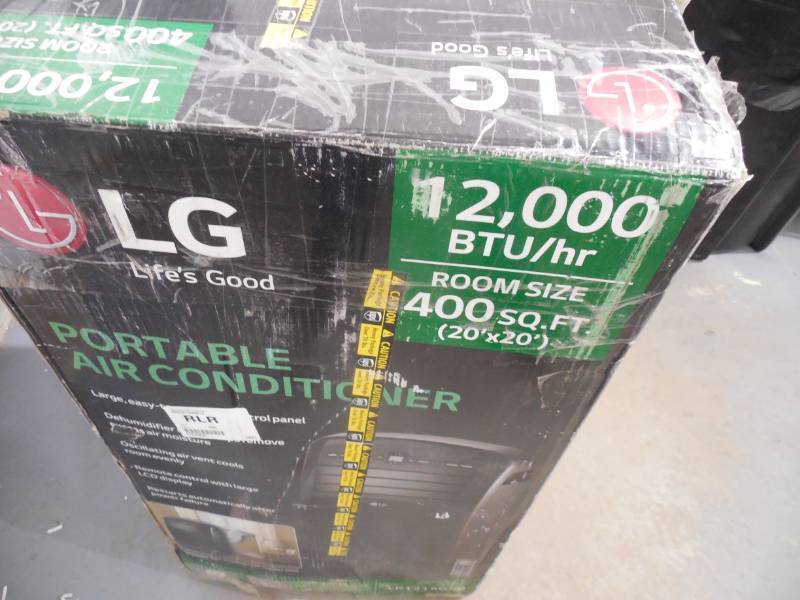 lot 51 image: LG Electronics 12,000 BTU (7,000 BTU, DOE), 115-Volt Portable AC w Dehumidifier Function and LCD Remote in Graphite
