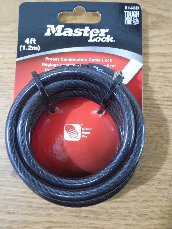 lot 19 image: Master Lock 4-ft Long x .31-in Diameter Fixed Combination Cable Lock