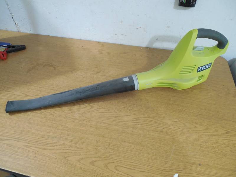 lot 31 image: RYOBI ONE 120 MPH 18-Volt Lithium-Ion Cordless Hard Surface Leaf BlowerSweeper - Battery and Charger Not Included