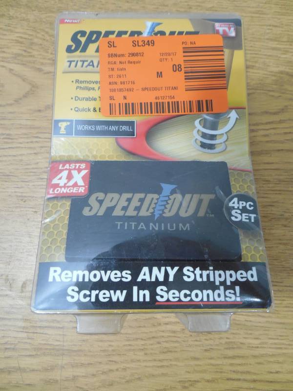 lot 68 image: Ontel Speed Out Speed Out Titanium Screw Extractor (4-Piece)