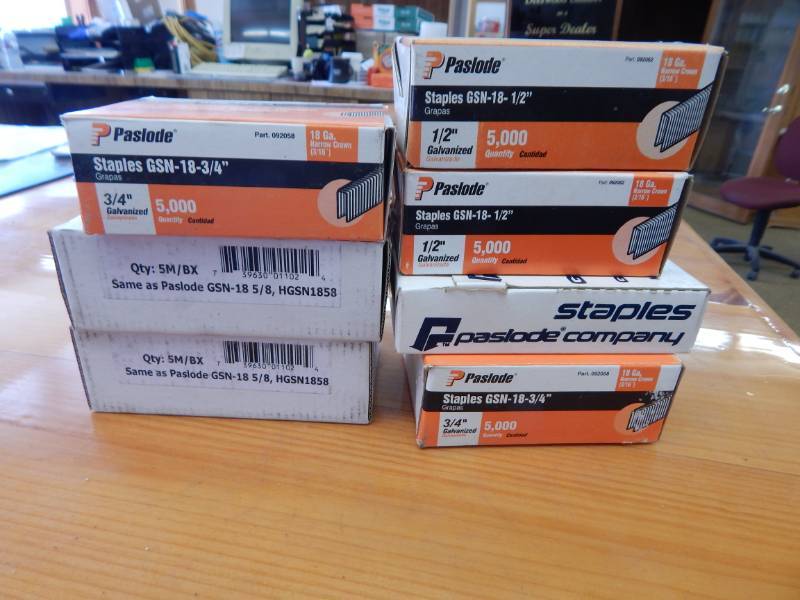 lot 26 image: 7 boxes of Paslode 18 gauge Staples