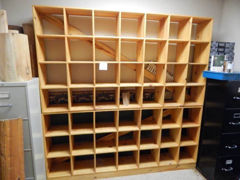 lot 89 image: Wooden storage cube organizer BRING HELP TO LOAD